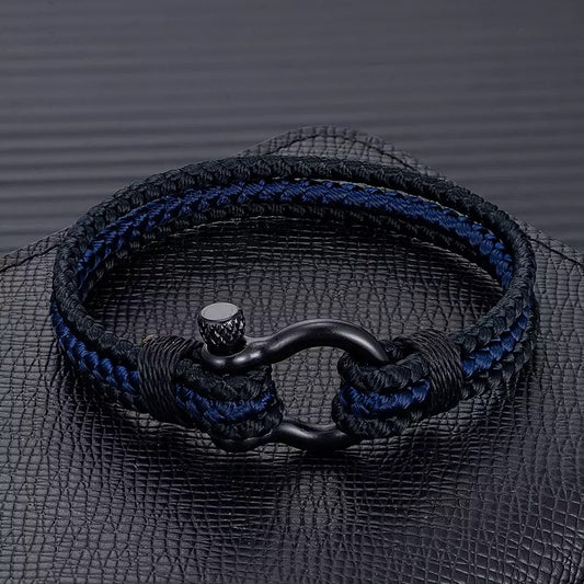 Black & Blue Shackle Bracelet